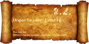 Ungerleider László névjegykártya